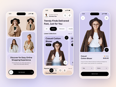 E commerce Fashion App Design app design clean ui ecommerce fashion fashion app minimal mobile app online shop shopping app ux