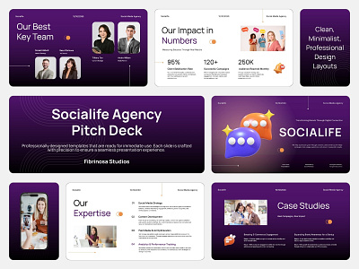 Socialife Agency 3D Morph Animated agency branding corporate creative digital marketing modern morph animation pitch deck presentation professional social media startup