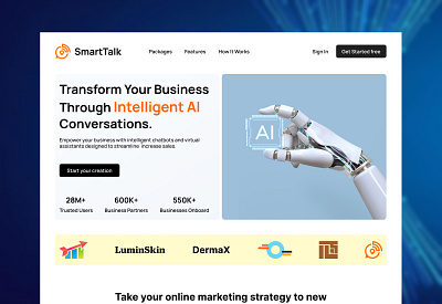Ai Website Header Design ai business ai business website ai website ai website design modern design smart design website design