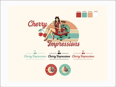 Vintage - Retro Logo Design for Fabric Heat Press Brand apparel branding design garments graphic design heat press illustration logo mockup retro typography ui ux vector vintage