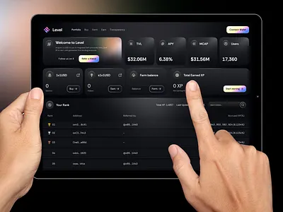 Yield Farming & DeFi Theme blockchain crypto crypto dashboard crypto finance crypto yield cryptocurrency defi app design fintech app investment ui portfolio tracking wallet ui web app web design web3 web3 app web3 wallet yield farming