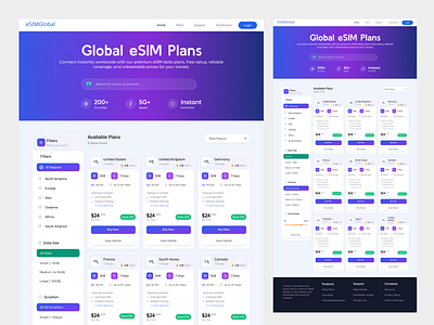 eSIM Website Plans airalo dashboard dashboard ui data digital sim esim esim web esim website esimplan global esim international sim card plans service provider app sim card telecom telecom app telecom ui travel app virtual sim wallet