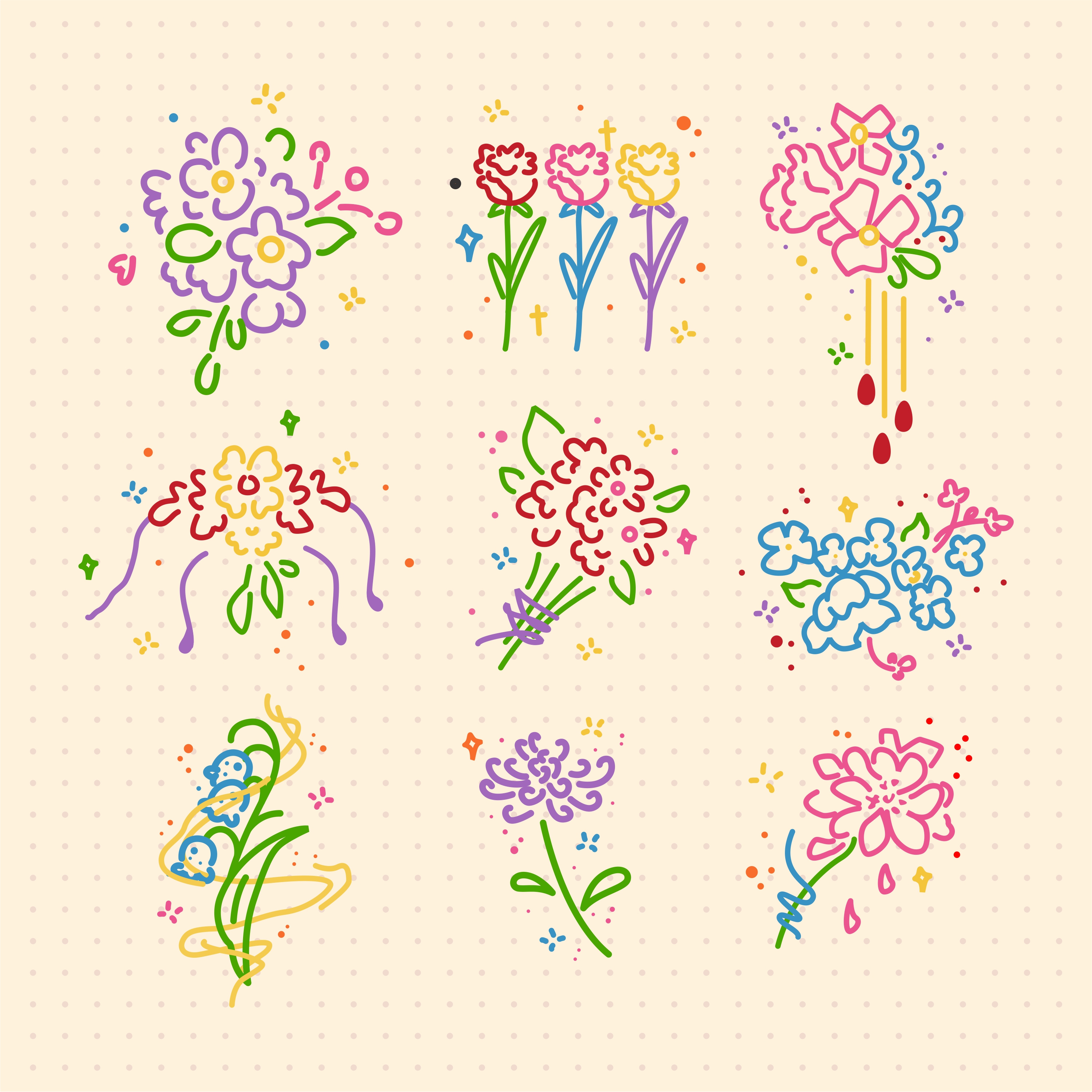 Hand drawn flower element element graphic design hand drawn