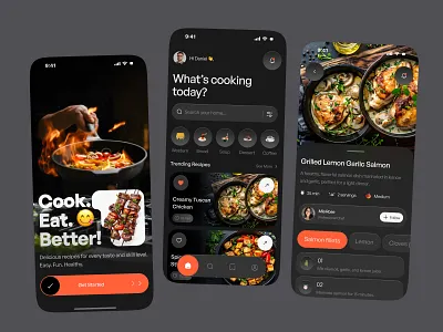 Food Recipes Mobile App clean cook cook app cooking cooking app diet food food app green ingredients mobile mobile app recipe recipe app recipes recipes app restaurant restaurant app vegetable vegetables