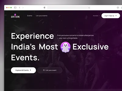 Party Vibers Landing page design - sm8uti design event ui event websites events events ui hero hero layout hero screen hero ui ux landing page party party website ui uiux web design