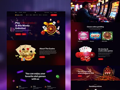 Online Casino Website Design betting betting app casino dashboard casino design casino landing page casino website crypto game gambling platform game banners gaming dashboard home page landing page mini app online casino poker website responsive design slots game uiux design web design