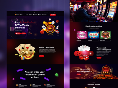 Online Casino Website Design betting betting app casino dashboard casino design casino landing page casino website crypto game gambling platform game banners gaming dashboard home page landing page mini app online casino poker website responsive design slots game uiux design web design