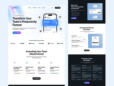 SaaS Landing page- AI Task management website ai startup website ai task management ai website automation landing data landing page saas saas landing page task management website ui ux design website