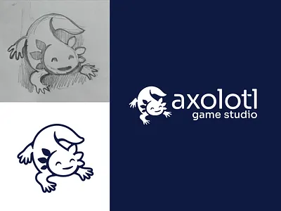 Axolotl logo axolotl brand branding character design elegant game logo game studio graphic design logo logo design logo designer logodesign logodesigner logotype mascot modern negative space negative space logo