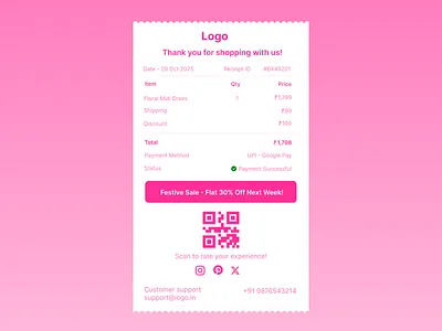 Daily UI #017 | Purchase Receipt 017 appdesign appui cleandesign dailyui dailyuichallenge design figmadesign minimalui purchasereceipt receipt ui uidesign