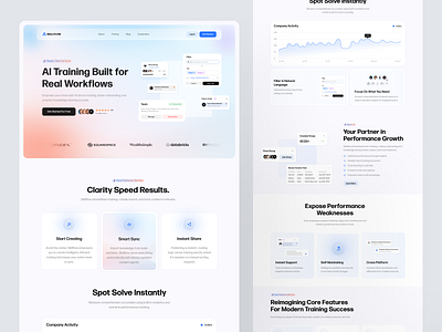 AI Landing Page ai ai landing page ai startup ai tool ui ai training ai website design group managements interface landing page learning plartform modern saas design saas saas landing page software software website design tools ui web design webdesign website