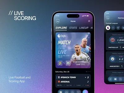Live Football and Scoring Mobile App UI UX Design app design football football live app football match football score gaming app live football live match streaming live score livescore match mobile app panze premier league real time score ui scoreboard sport sport app sports competition uiux design