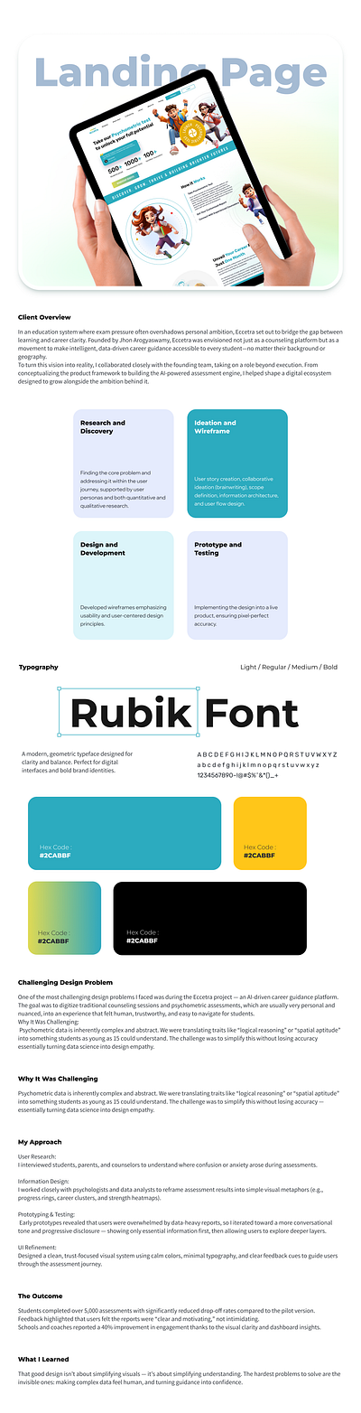 Psychometric test - case study case study design typography ui web