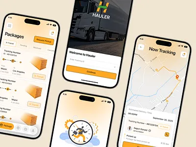 Delivery Logistic Transportation Mobile App UI Design app design cargo courier service delivery app inventory logistics logistics mobile app management map mobile app parcel saas shipment shipping management tms tracking transportation transportation mobile app transportation service ui design