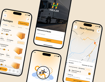 Delivery Logistic Transportation Mobile App UI Design app design cargo courier service delivery app inventory logistics logistics mobile app management map mobile app parcel saas shipment shipping management tms tracking transportation transportation mobile app transportation service ui design
