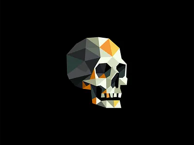Geometric Skull Logo abstract angular bold branding design edgy emblem geometric horror icon identity illustration logo low poly mark rock skull symbol vector