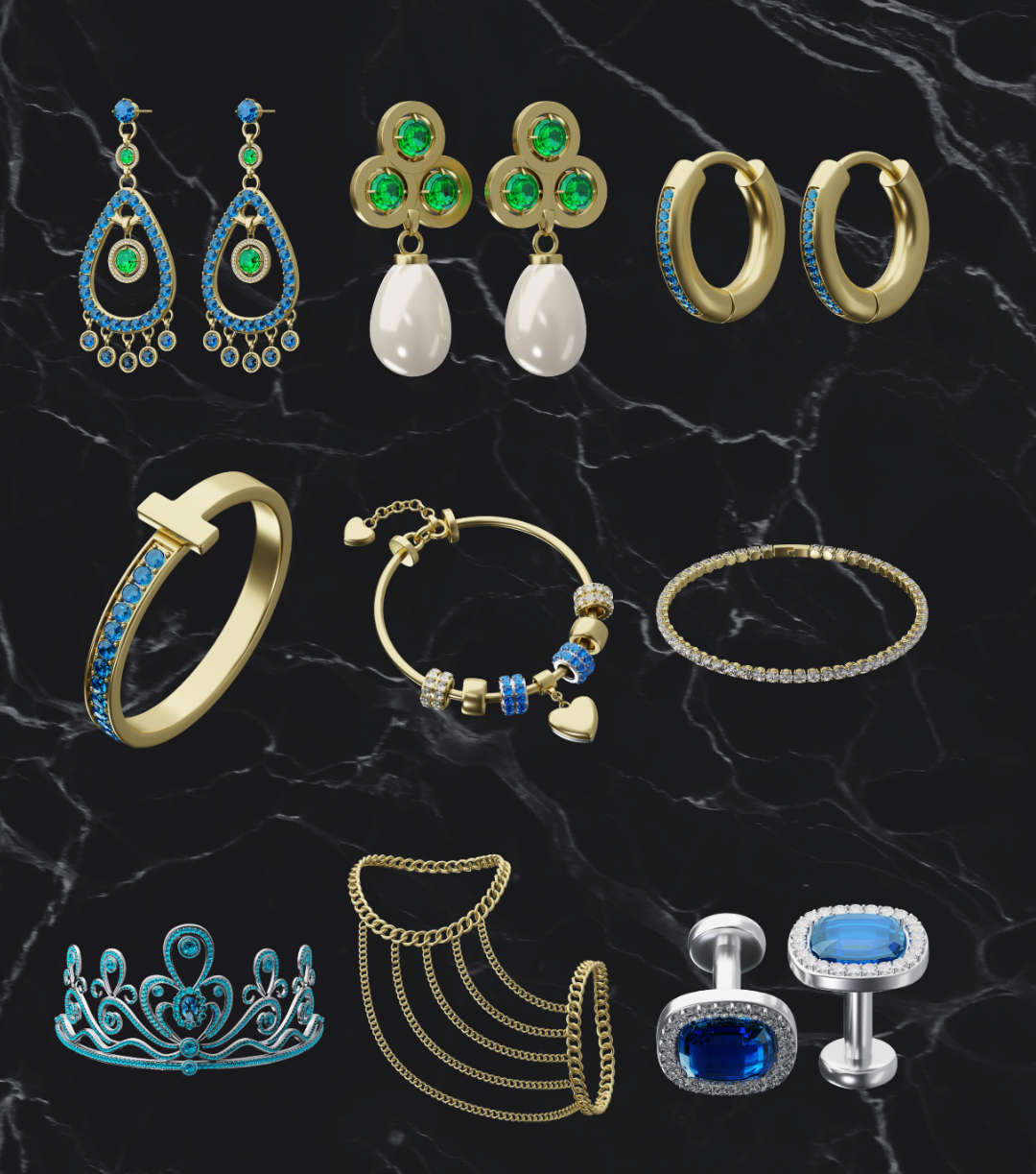 3D Jewelry Icons branding design graphic design icons illustration jewelry product design