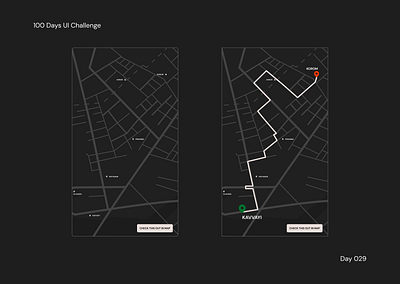 Day 29 - Route Map Cards (Dark UI) 100daysofuichallenge 100daysui 3d dailyui darkmode datavisualization design designtrends2025 figma frontend javascript microinteractions motiondesign productdesign ui uiux ux webdesign webdesigner webdevelopment