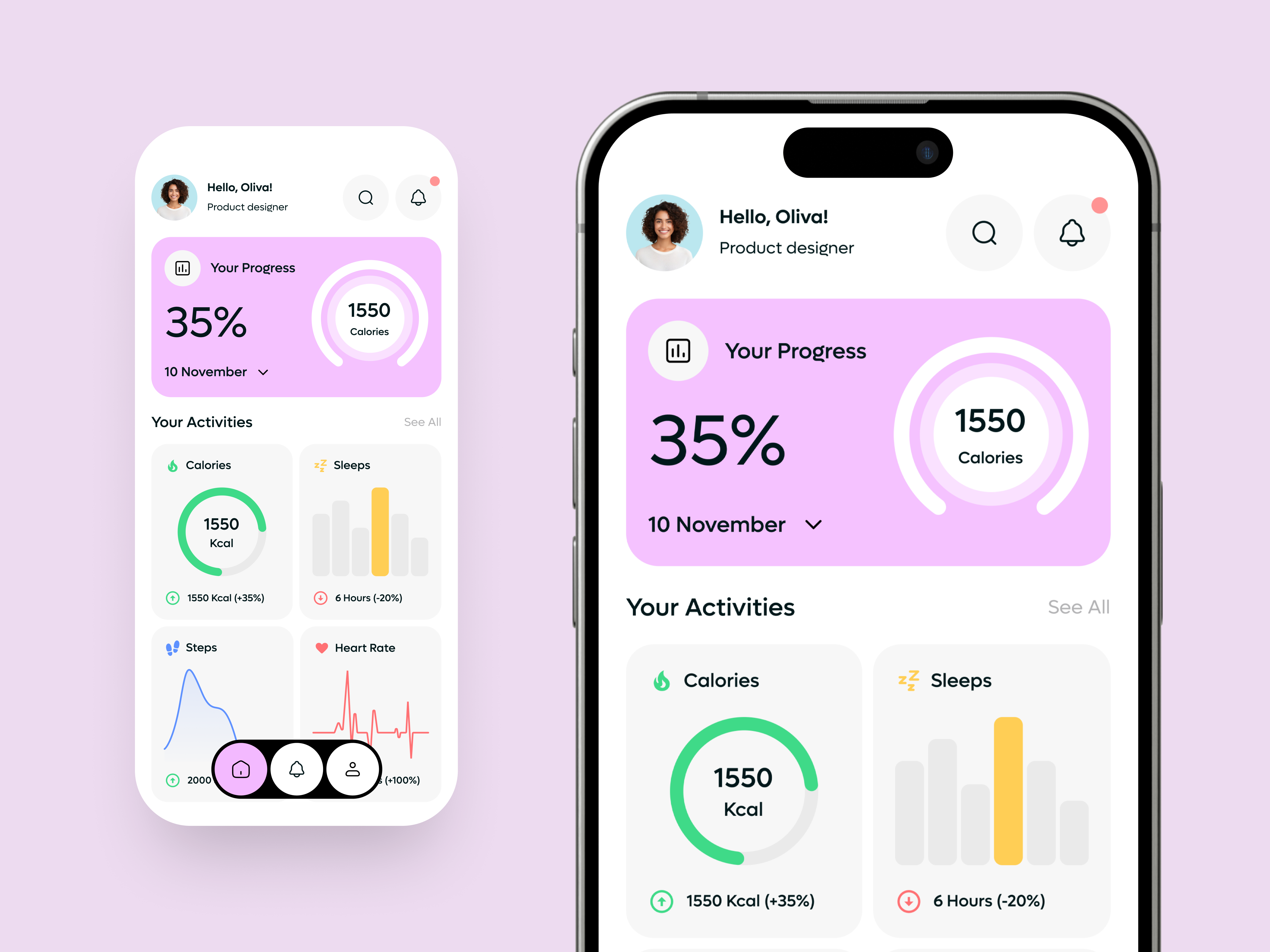 Example of Health Tracker Mobile App