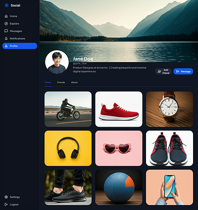 Profile Page 3d animation app branding design graphic design illustration logo motion graphics typography ui ux vector