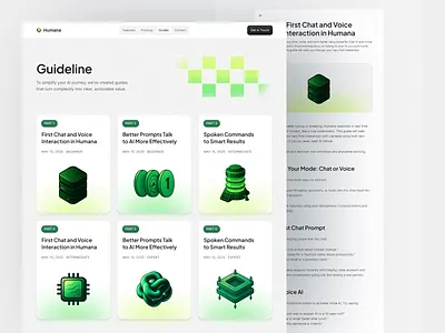 Humana - AI Voice and Intelligence Guideline Page ai ai powered animate artificial intelligence automation b2b blog detail blog page clean dipa inhouse guideline page micro interaction minimalist modern design saas startup ui uiux web design website