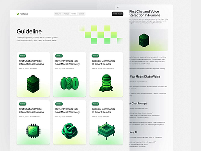 Humana - AI Voice and Intelligence Guideline Page ai ai powered animate artificial intelligence automation b2b blog detail blog page clean dipa inhouse guideline page micro interaction minimalist modern design saas startup ui uiux web design website