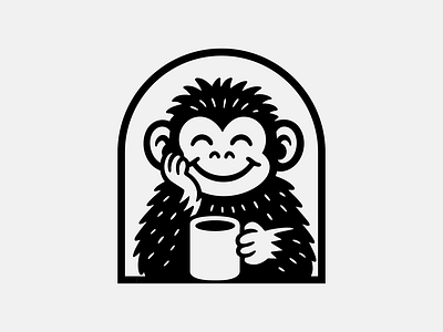 LOGO - SKECTH - MONKEY - COFFEE branding coffee design graphic design icon identity illustration logo marks monkey symbol ui