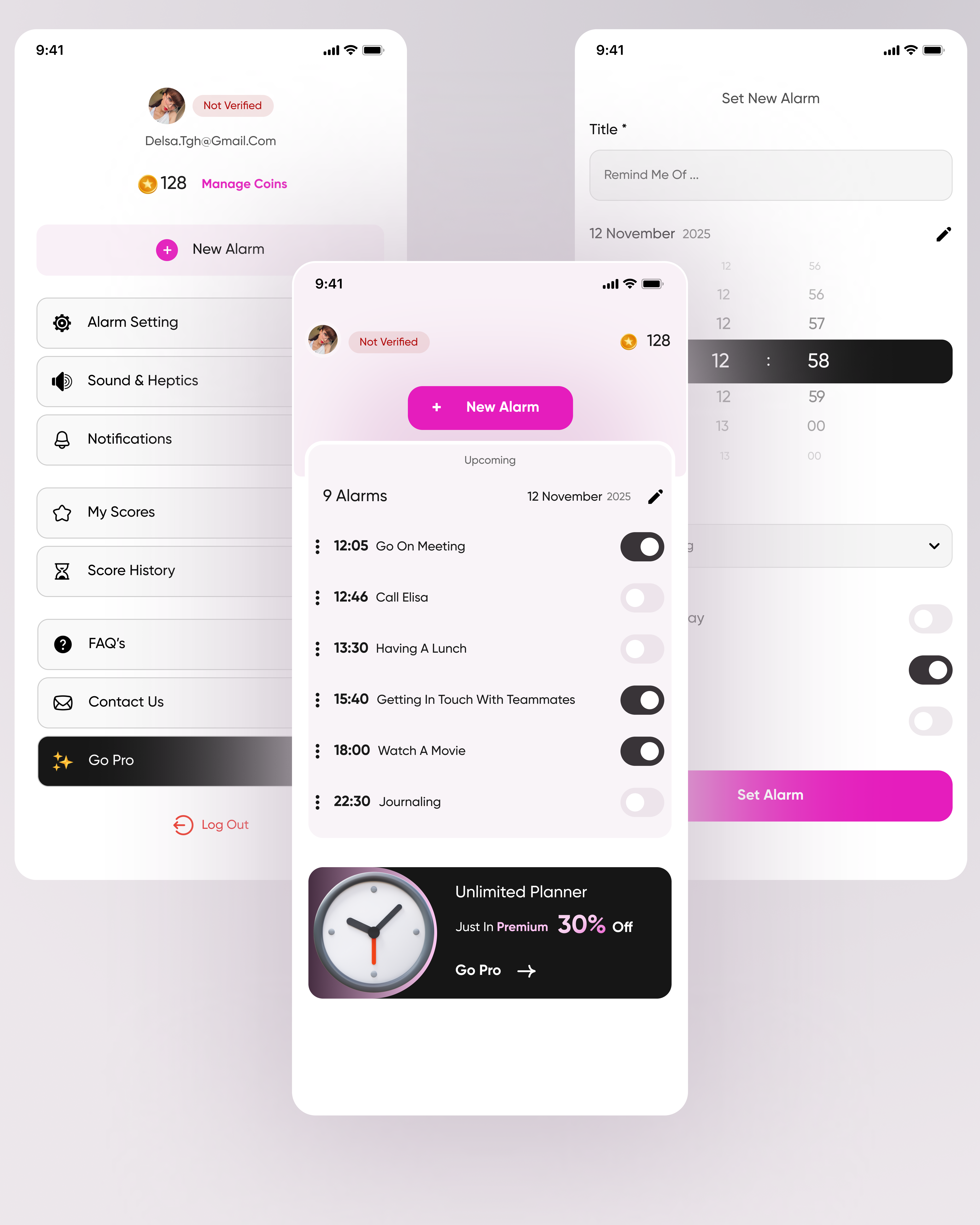 Alarm App UI UX Design ⏰ alarm app appdesign design figma mobile mobileapp productdesign ui uidesign ux uxdesign webdesign