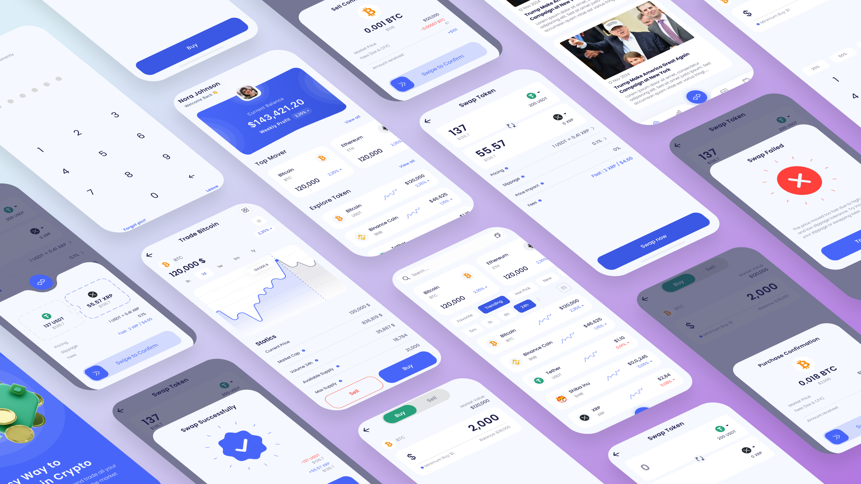 FLYCO - Crypto Exchange bitcoin blockchain blue clean coin crypto exchange mobile mobile app tech token ui web3