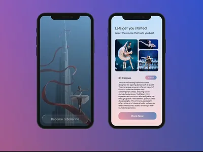 AI Inspired Ballerina Courses App ai ai app ai generated animation ballerina branding burjkhalifa design thinking dubai graphic design motion graphics ui