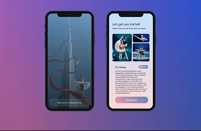 AI Inspired Ballerina Courses App ai ai app ai generated animation ballerina branding burjkhalifa design thinking dubai graphic design motion graphics ui