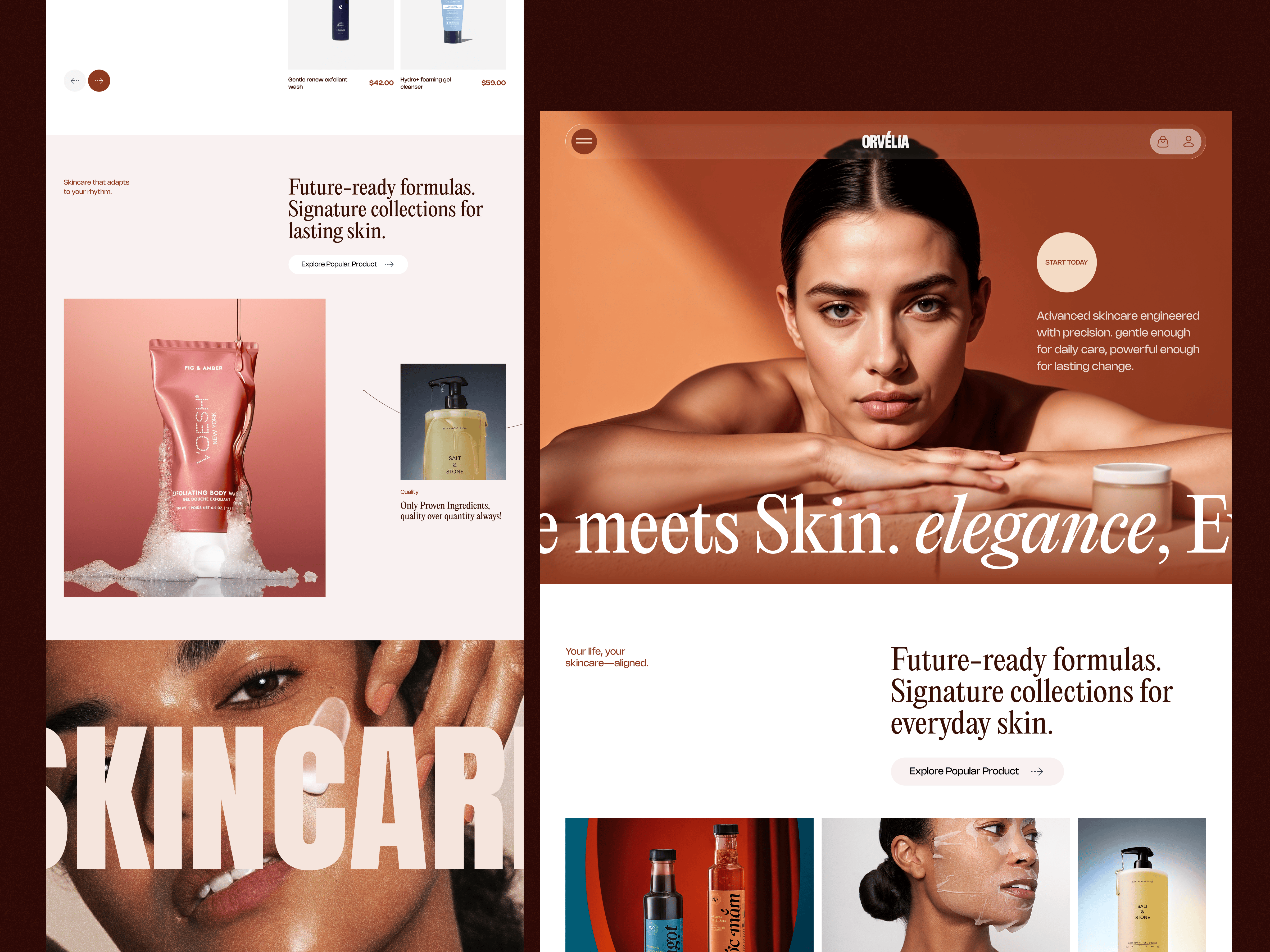 Example of UI/UX Design for Skincare Website
