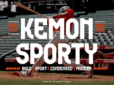 Kemon Sporty Font artdeco condensed futuristic pixel space sport