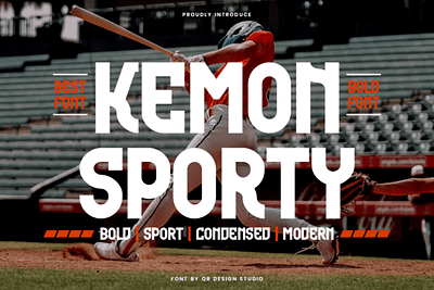 Kemon Sporty Font artdeco condensed futuristic pixel space sport