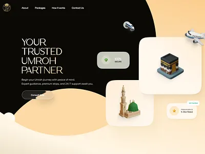 Hero - Umroh Gembira | Specialist Umroh Mewah 3d branding graphic design haji landingpage logo travel travelumroh ui umroh