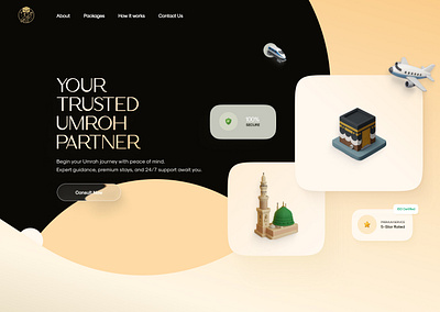 Hero - Umroh Gembira | Specialist Umroh Mewah 3d branding graphic design haji landingpage logo travel travelumroh ui umroh