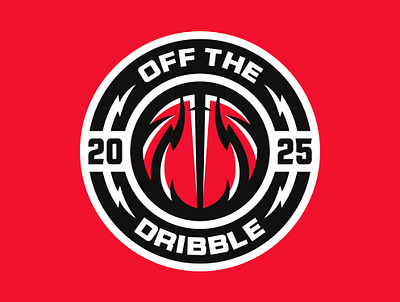 Basketball Logo Badge | OFF THE DRIBBLE athletic logo badge basketball basketball logo branding crest design dribble logo dunk esport esportlogo graphic design illustration logo nba nbl off the dribble red sports sports logo