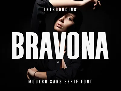 Bravona Font bravona bold font display font modern typeface sans serif