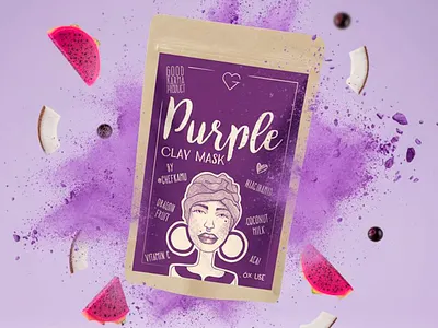 Natural clay mask label 🟣🧖‍♀️ adobe adobeprogrammes branding design illustration vector vectorart vectors work