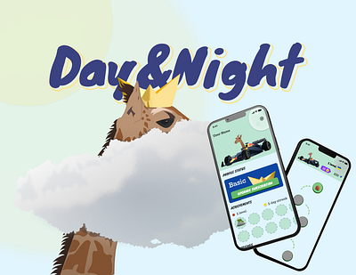 Language-learning Mobile App Design design giraffe graphic design illustration language learning app mobile app design ui uiux design vector webdesign