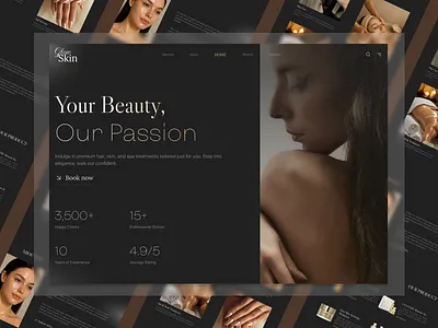 Salon Appointment Responsive Website - Salon Website UI Design darkmode darkmode website elegant salon website elegant ui elegant ui design elegant website modern ui modern website salon salon design ui salon ui salon ui design salon website modern salon website ui design website website elegant website salon website salon elegant