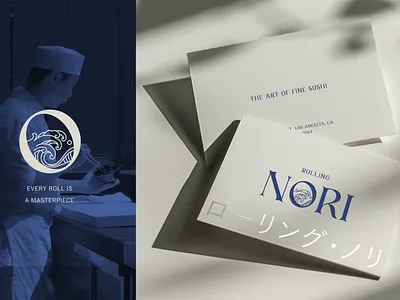 Rolling Nori - sushi bar brand identity aesthetic brand brand designer brand identity branding design elegant graphic design logo logo design logo designer logodesign logotype luxury minimalistic modern premium restaurant sushi bar