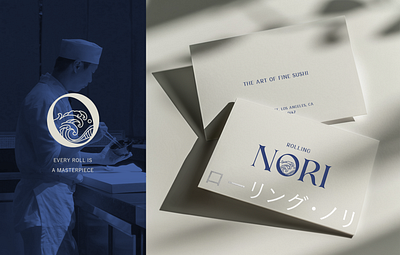 Rolling Nori - sushi bar brand identity aesthetic brand brand designer brand identity branding design elegant graphic design logo logo design logo designer logodesign logotype luxury minimalistic modern premium restaurant sushi bar