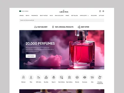 Modern Perfume Ecommerce Website creative website ecommerce ecommerce landing page ecommerce website landing page landing page design luxury design modern website online shopping per5fume landing page perfume website product design shopping website ui uiux ux web design website design website ui