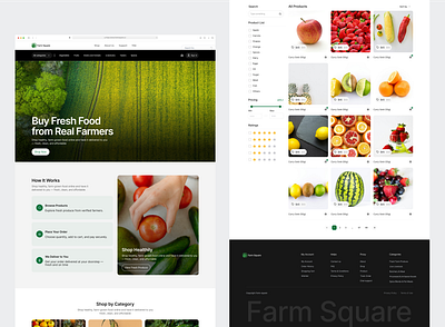Farm Square - Website Design agriculture agrotech clean farm figma minimal ui ux design website design