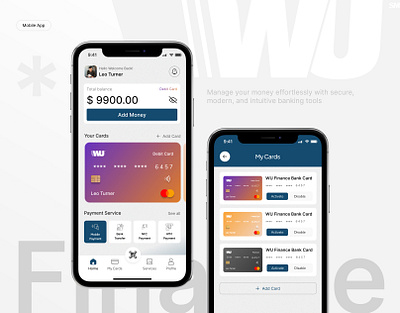 WP Finance Mobile App Design android app ui app concept app mockup app ui banking app ui ux banking mobile app clean ui expense tracker design figma design finance app interaction design ios app design minimal design mobile app design mobile ui modern app money management app ui ux design user interface