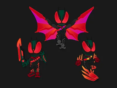 Kamen Rider Zeztz black dark design glow helmet hero hype illustration japan kamen rider mascot masked neon popular red retro super hero vector zeztz