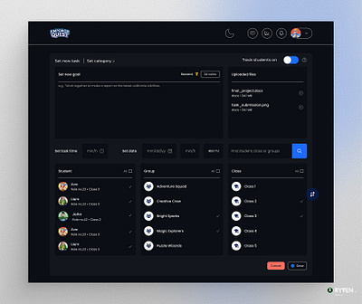 EmpowerQuest Learning Management System UI Design cleandesign cleanui darkmodeui dashboarddesign design edtechui educationplatform empowerquest lms modernui productdesign studentmanagement teacherdashboard uiux uxdesign uxuidesign webappdesign