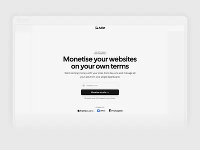 SaaS waitlist page astro join landing page launch minimal modern monochrome saas sign up splash page ui wait list waiting list waitlist web design website