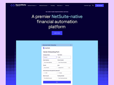 SquareWorks - Hero Animation animation b2b brand branding clean colors development hero homepage invoice landing page logo motion payment product design typography ui ux web design website